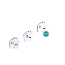 Wooden House with Adhesive - Size 3 x 3.5 cm